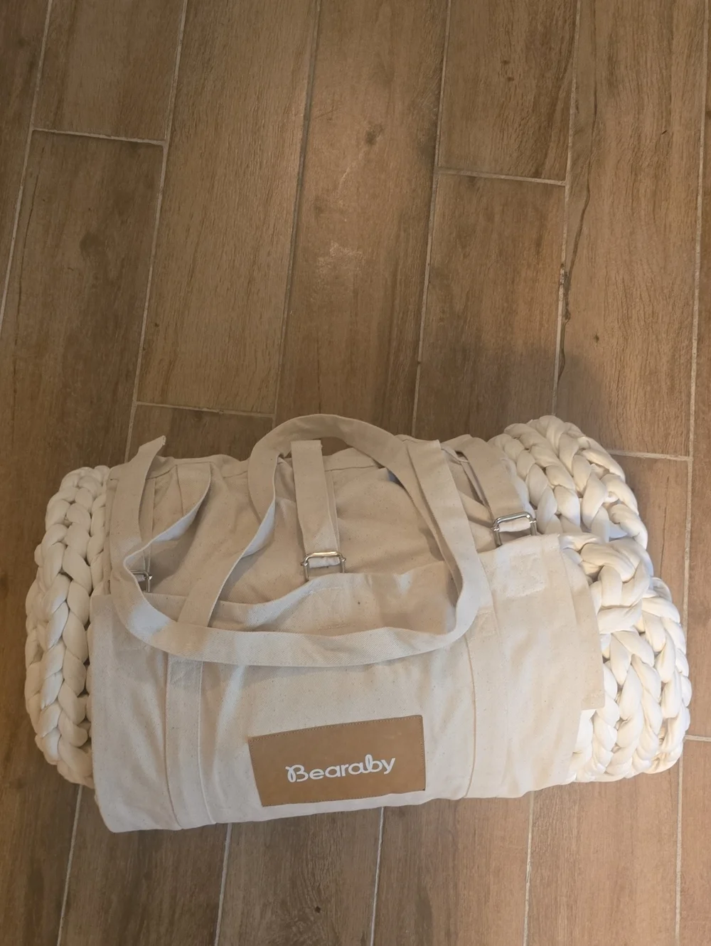 New Bearaby Cotton Napper Cooling Weighted Blanket with Duffel Bag White 10LB